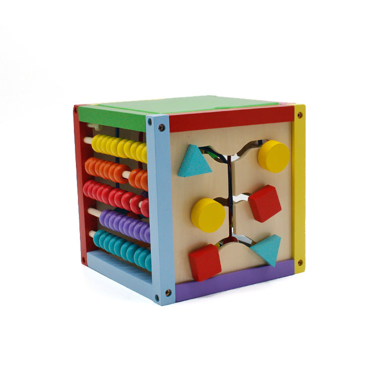 Wooden Learning Bead Maze Cube 5 in 1 Activity Center Educational